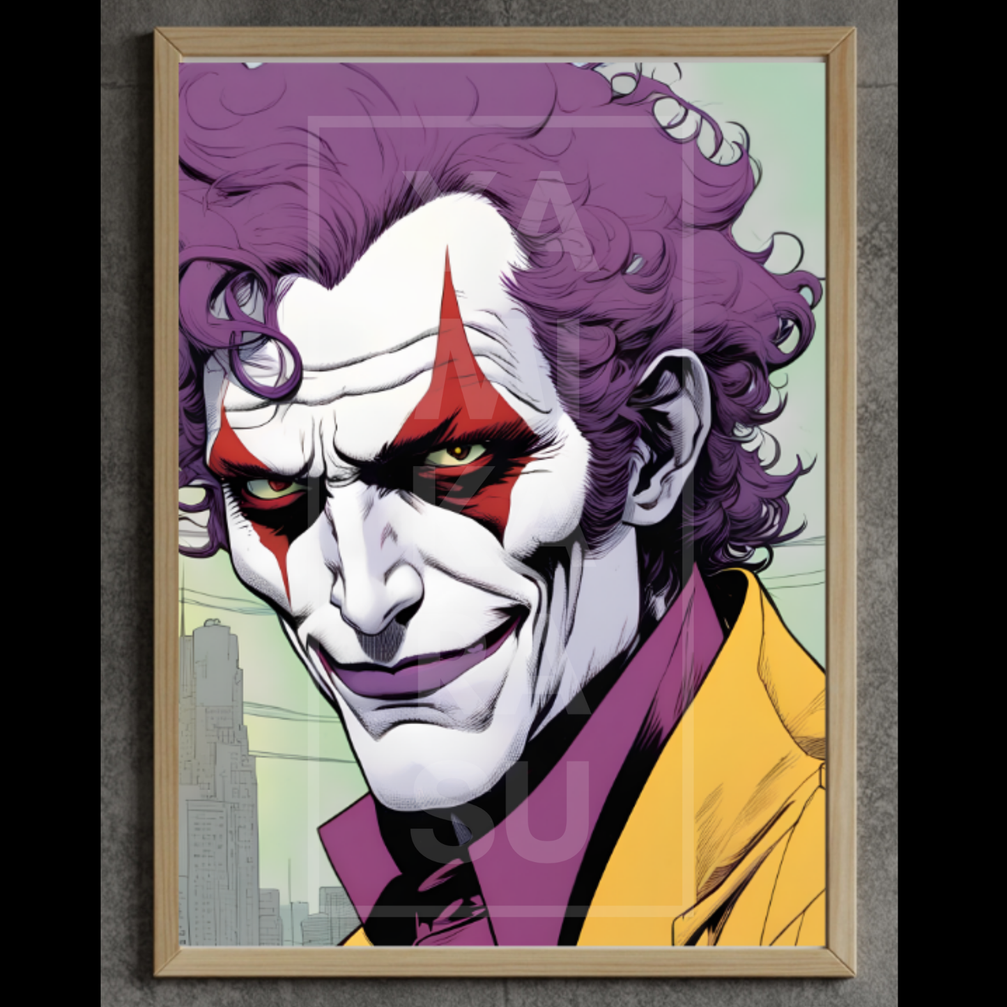 Joker Comic Art Poster – Vibrant Colors Canvas Print