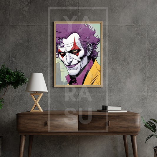 Joker Comic Art Poster – Vibrant Colors Canvas Print